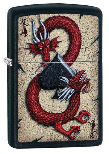 499 ZIPPO ЗажигалкаDragon Ace с покрытием Black Matte 499 ZIPPO ЗажигалкаDragon Ace с покрытием Black Matte